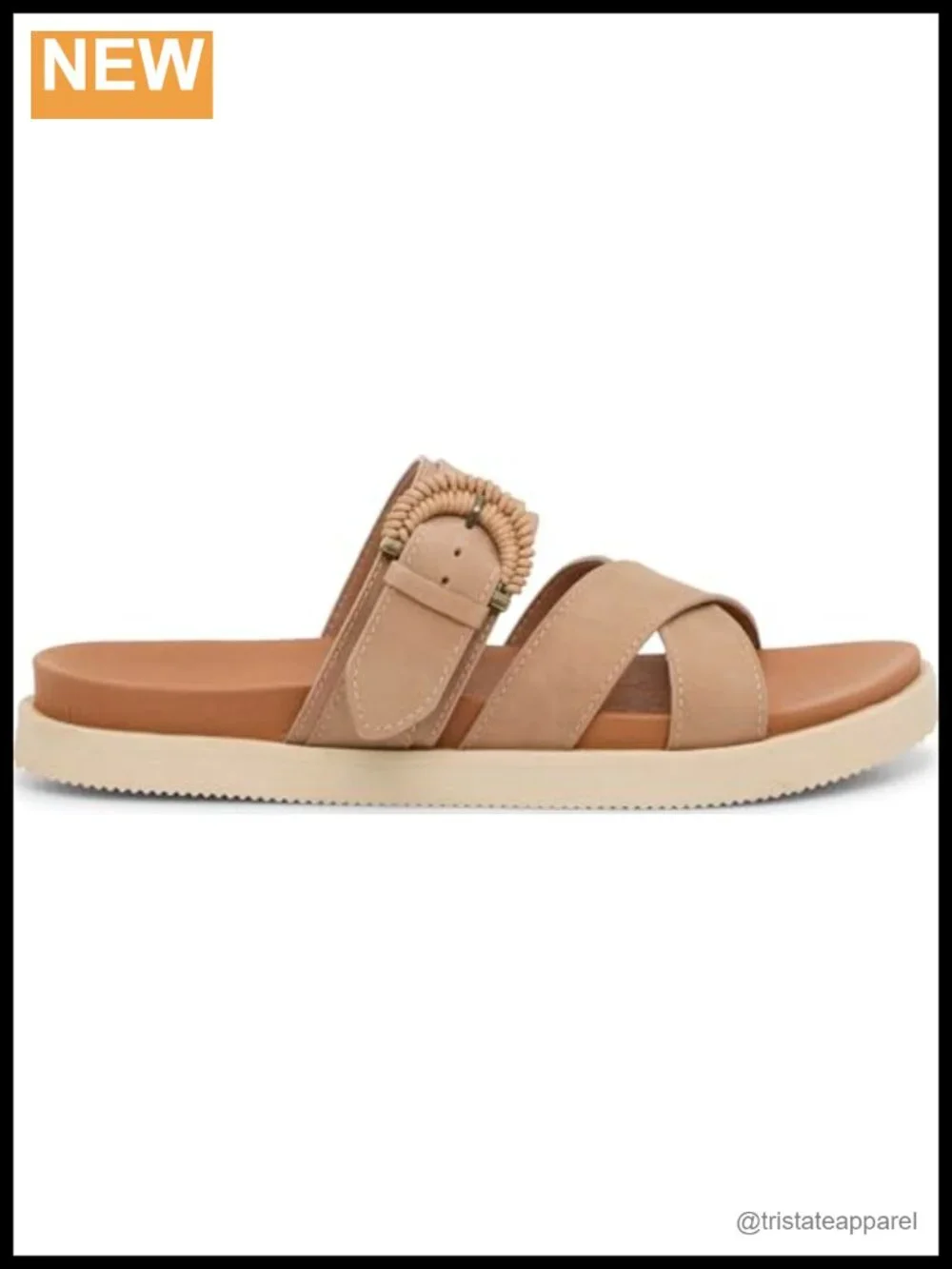 Nubuck Platform Slide Sandals Open Round Toe Casual